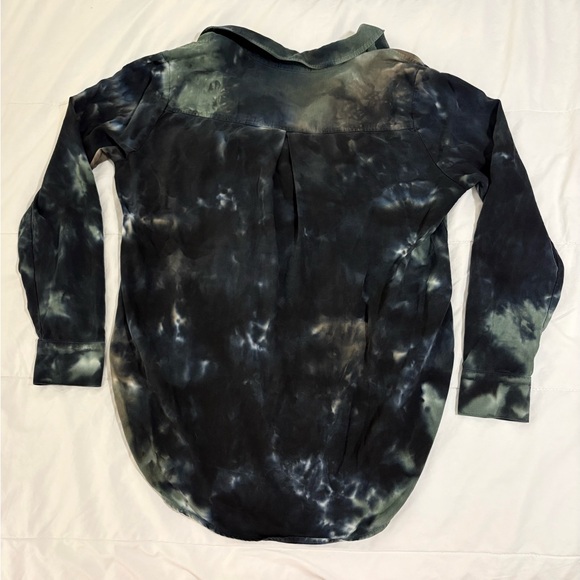 Cloth & Stone Anthropologie Tie-Dye Button Down Shirt in Black/Green/Brown - XL - Picture 9 of 16